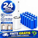 Escova Sanitária com 24 Refis Descartáveis e Suporte